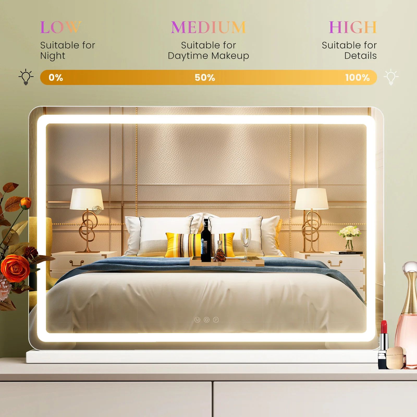 LED Vanity Mirror with Dimmable Lights