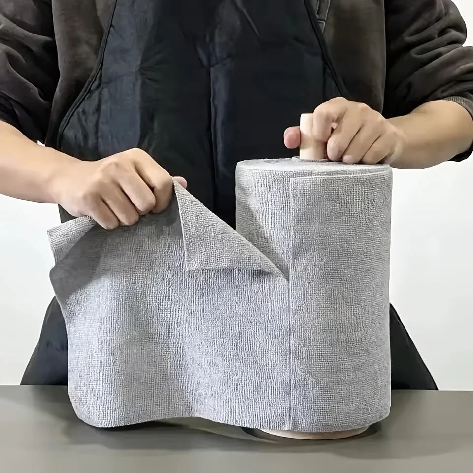 20-Sheet Microfiber Dishcloth Roll Reusable Double-Sided Kitchen Cleaning Cloth