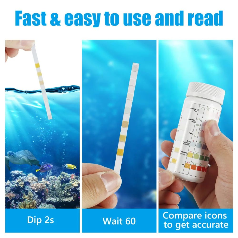 AquaCheck Aquarium Test Strips Kit for Accurate Water Quality Monitoring