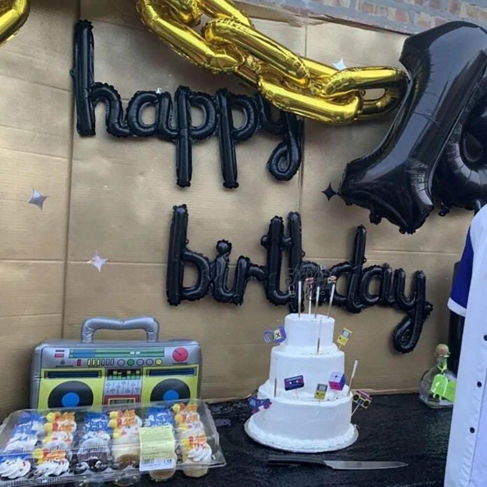 2-Piece Pink & Purple Happy Birthday Foil Balloon Set