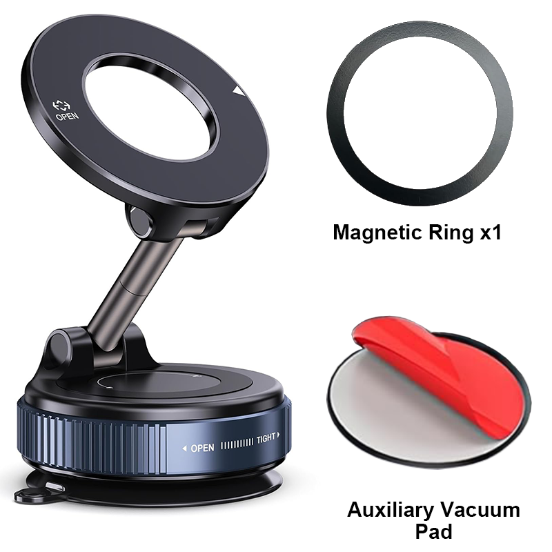 Foldable Car Mount, Magnetic Holder, Strong Suction Stand, iPhone, Cell Phone, Live Streaming