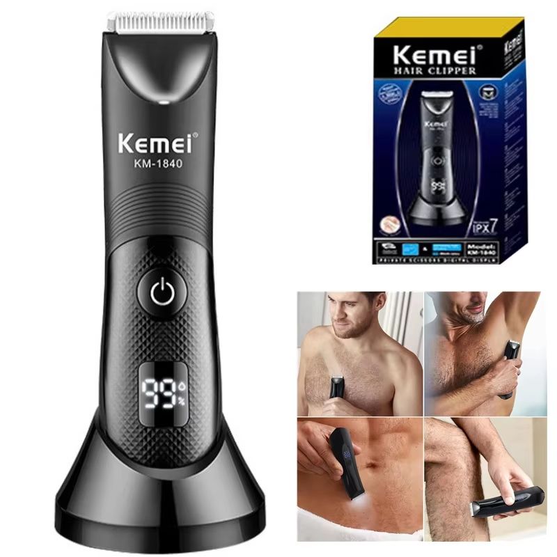 Kemei Electric Body & Groin Trimmer – Washable Beard, Bikini, and Pubic Hair Shaver for Men and Women