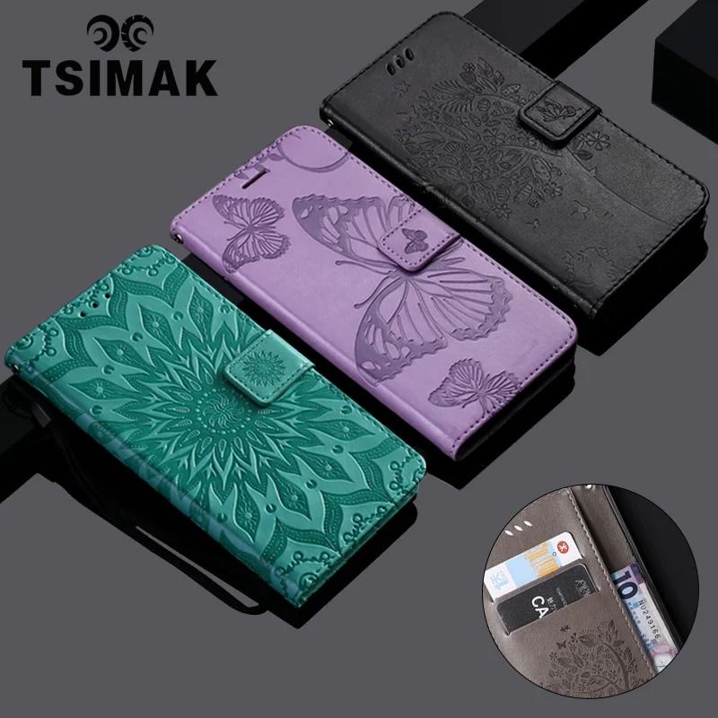 Leather Flip Wallet Phone Case with Card Holder