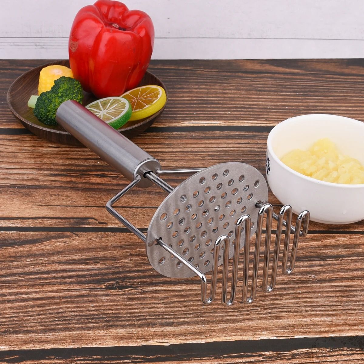Stainless Steel Dual Action Potato Masher