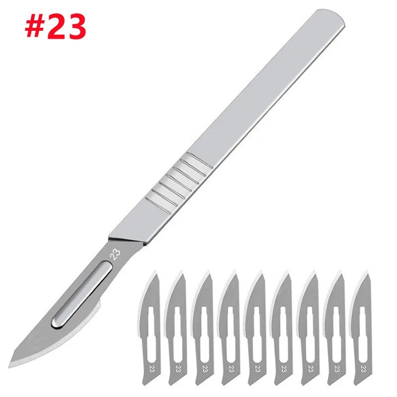 Carbon Steel Carving Scalpel Blades & Handle Kit - DIY Cutting & Repair Tool with Non-Slip Handle