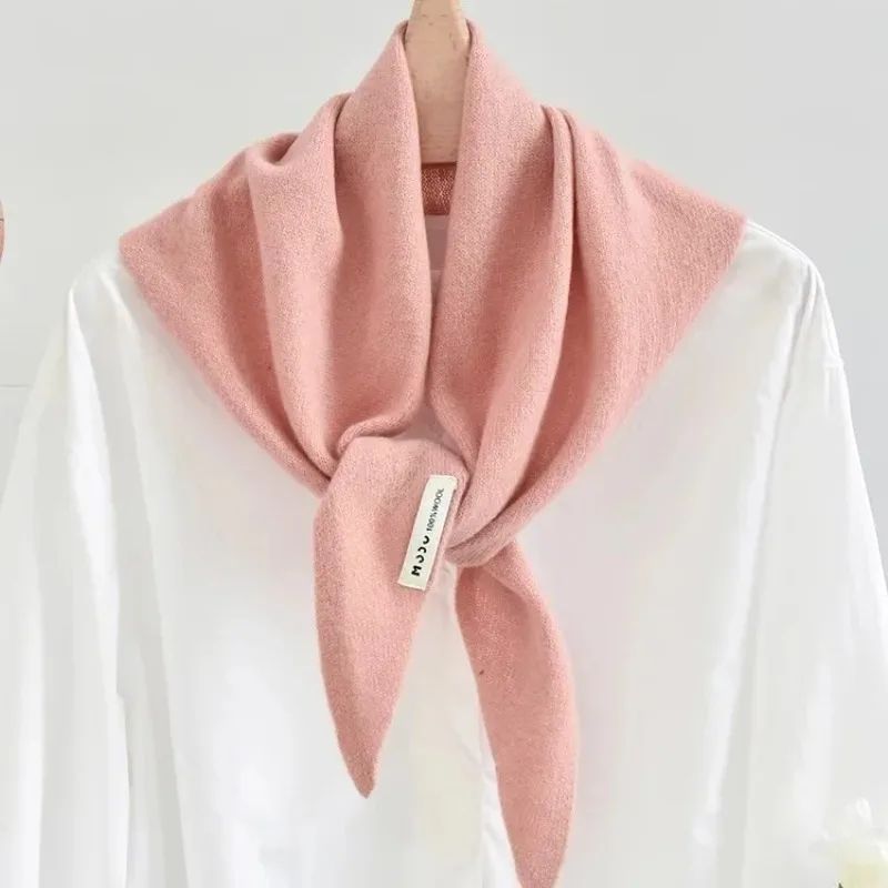 Australian Wool Knitted Triangle Scarf – Women's Warm Autumn Winter Neck Shawl