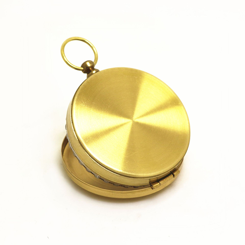 Vintage Brass Pocket Compass for Camping and Hiking Navigation