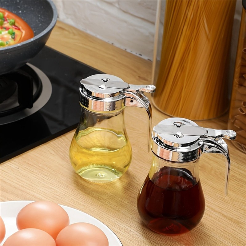 Dishwasher Safe Syrup Dispenser, No Drip Syrup Bottle for Maple Syrup and Honey