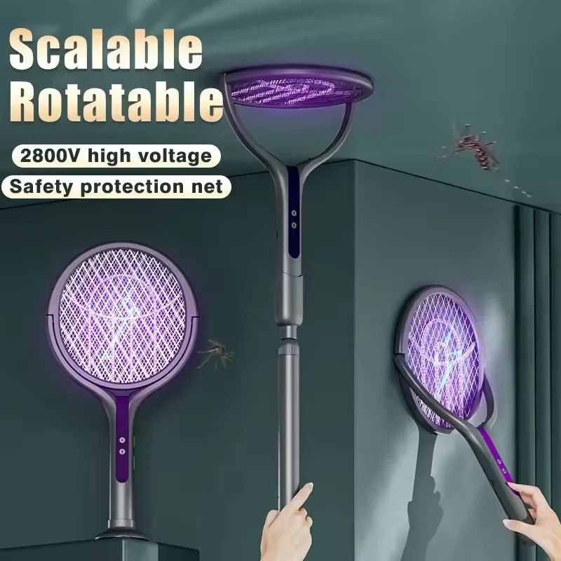 ZapGuard 2-in-1 Electric Mosquito Swatter – Electric Mosquito Swatter with Trap Lamp Mode