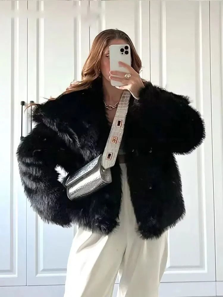 HH Elegant Faux Fur Outerwear System | Premium High-Street Fluffy Lapel Jacket & Thermal Fashion Infrastructure