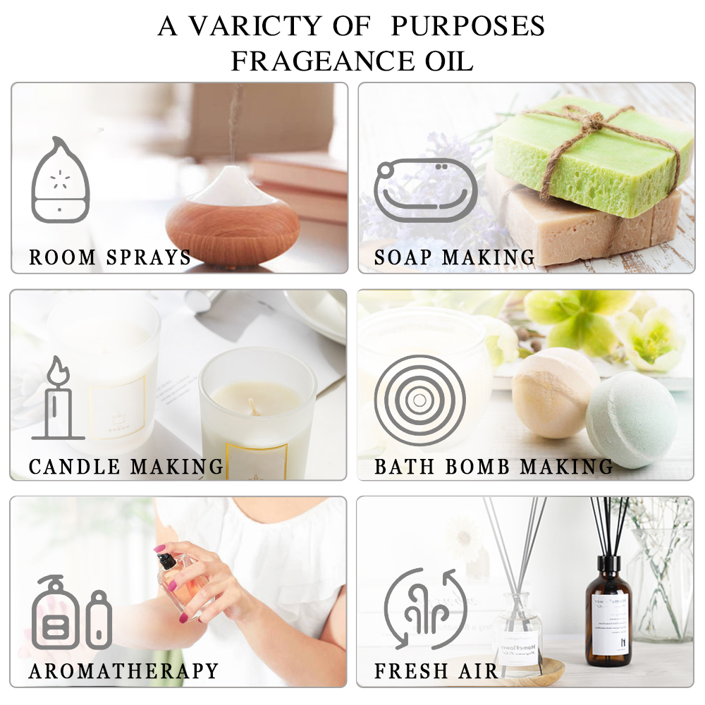 Pure Plant Essential Oil for Humidifier Diffusers, Tea Tree, Rose, For Bedroom Or Living Room
