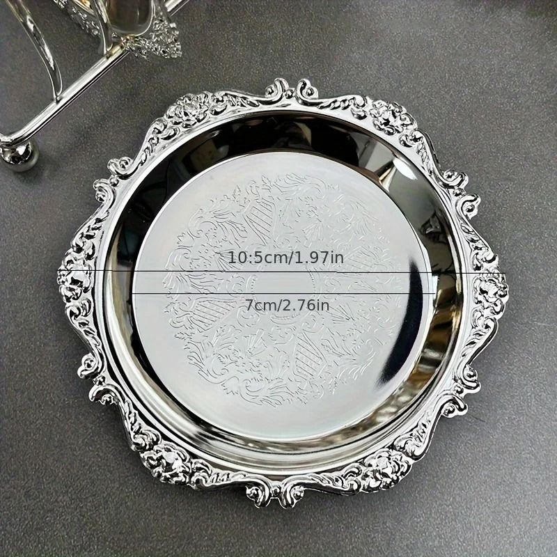 Retro Light Luxury Style Metal Jewelry Tray
