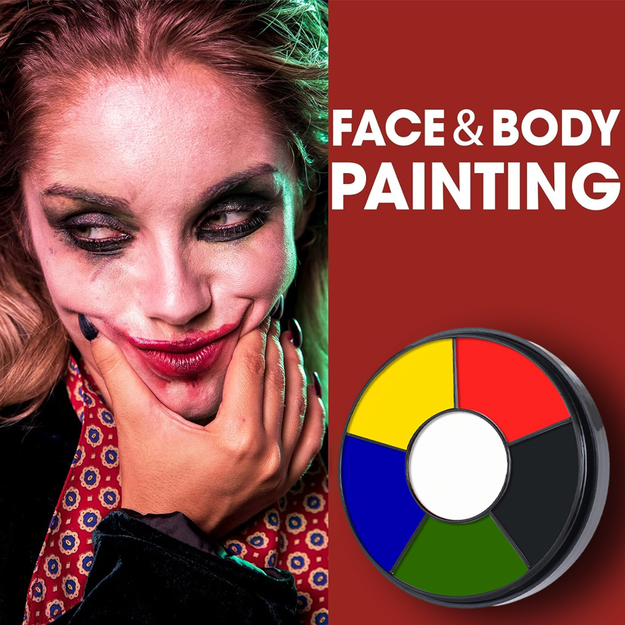 Professional 6 Color Blood Stasis Palette, Halloween Face Painting Body Makeup for Zombie Vampire Monster Dressing