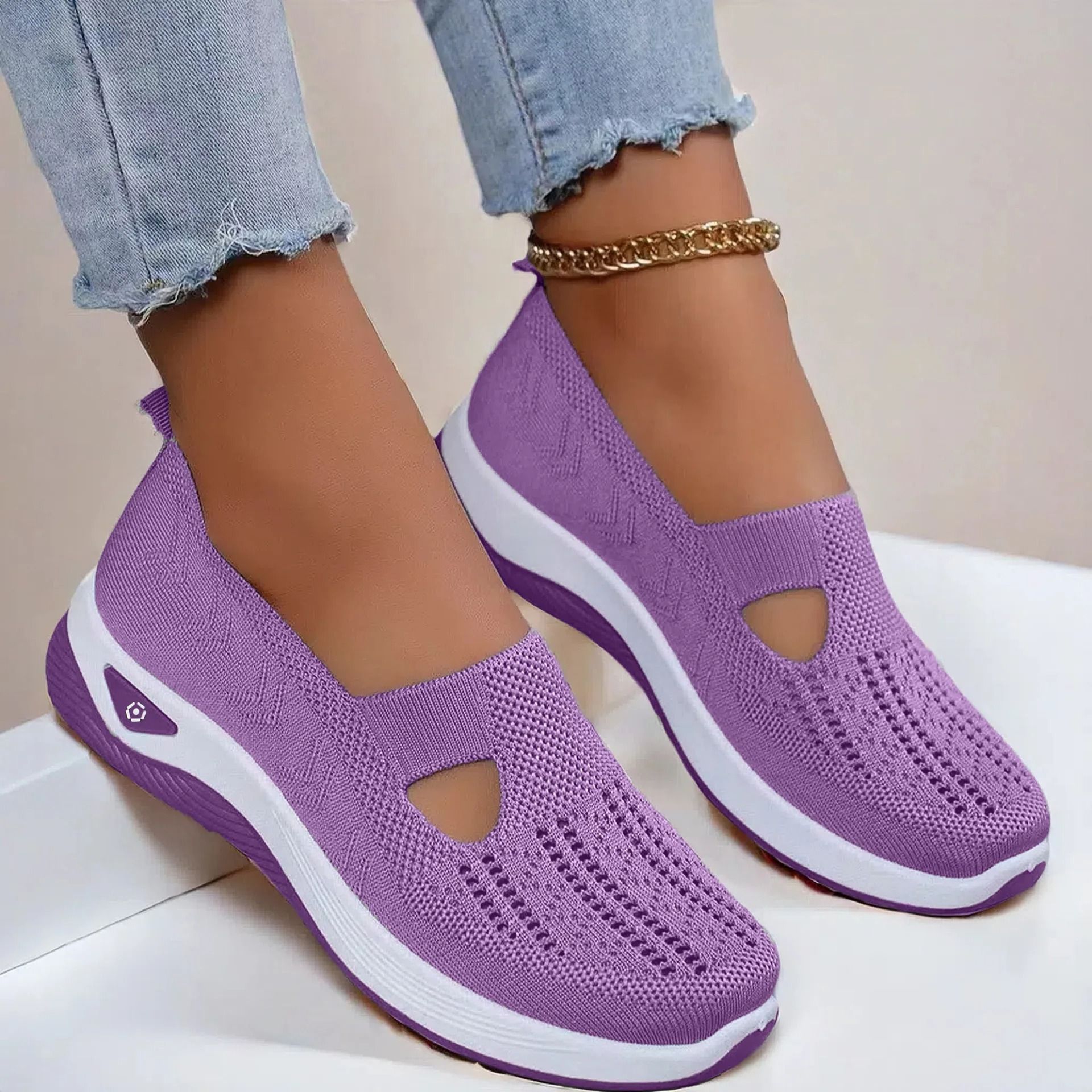 Summer Women Breathable Anti Slip Soft Bottom Casual Walking Shoes