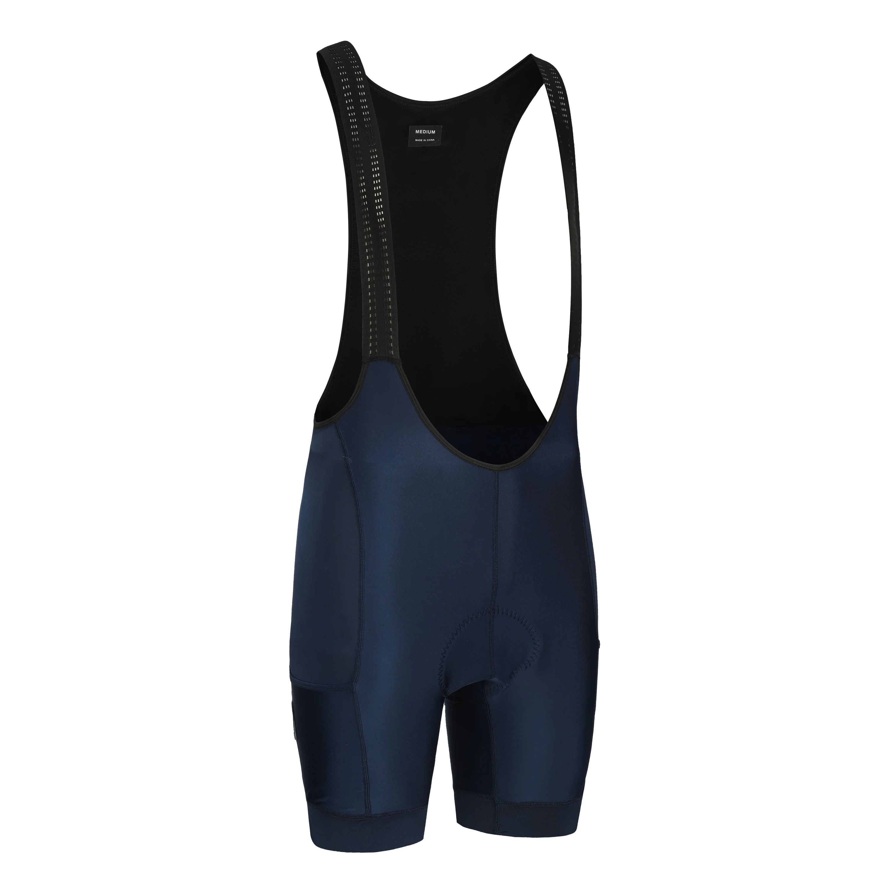 Mens Long Distance Cycling Bib Shorts with Italy Pad and Dual Pockets for Road and MTB