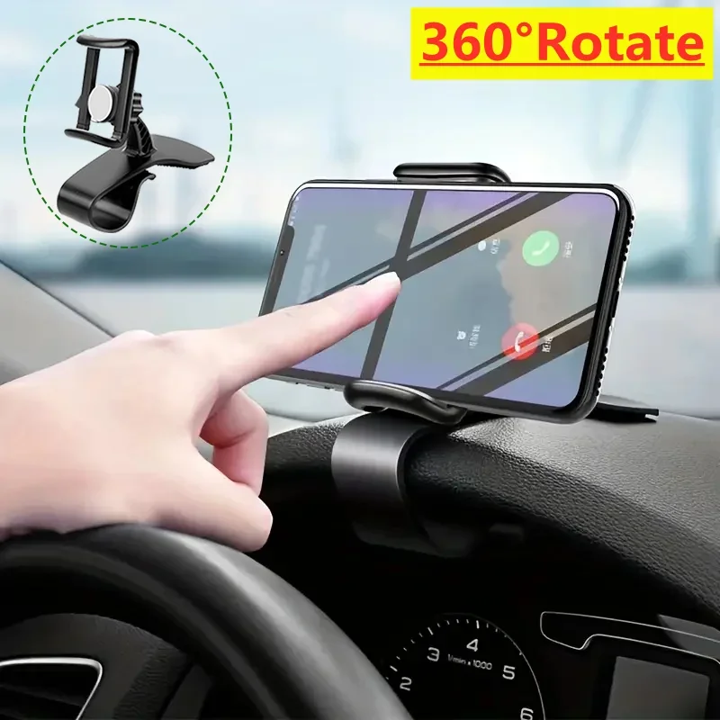 Universal Dashboard Phone Mount Car Phone Holder with One Hand Clip