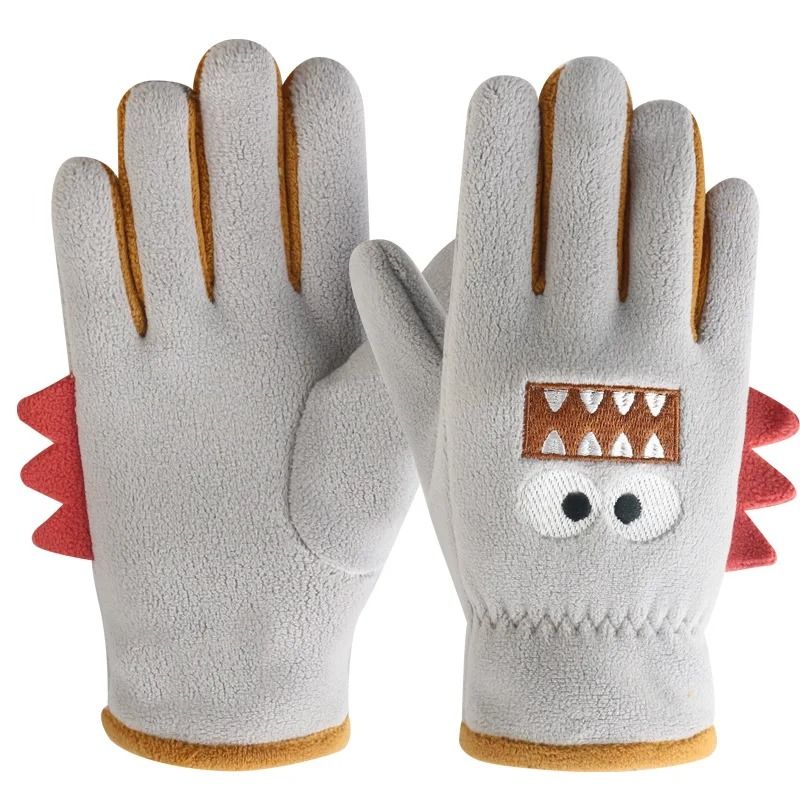 Cute Kids Winter Gloves Cartoon Polar Fleece Warm Cycling Gloves