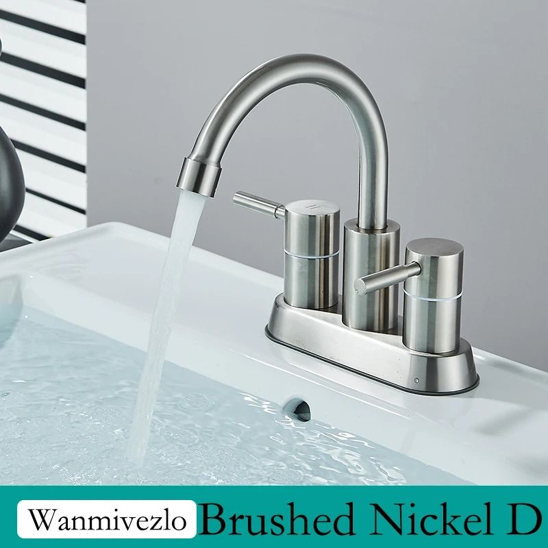 Wanmivezlo basin faucet Brass Double Handle Hot and Cold Water Wash Basin Tap