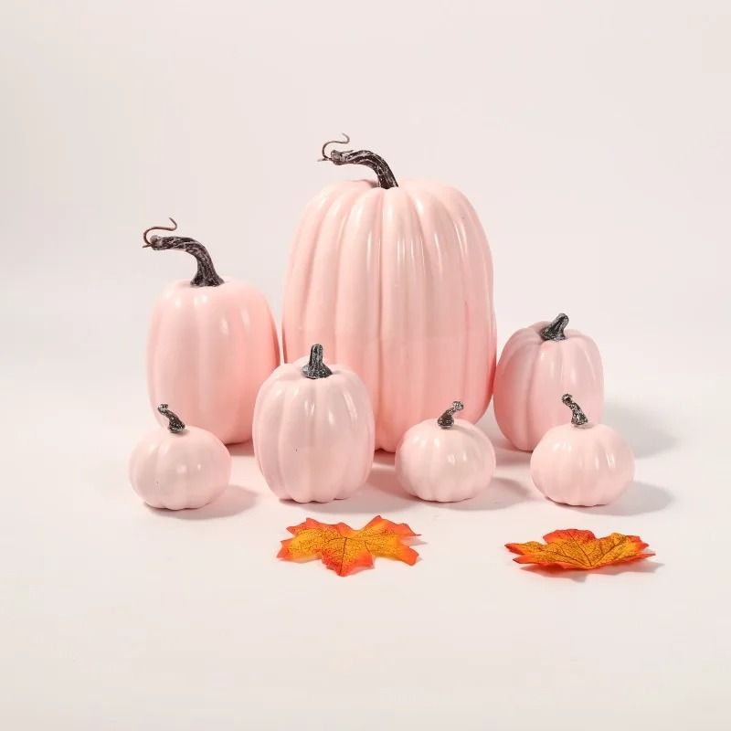 Artisanal Harvest Pumpkin Collection | 7-Piece Premium Simulated Pumpkin Set for Autumn Weddings & Halloween Decor