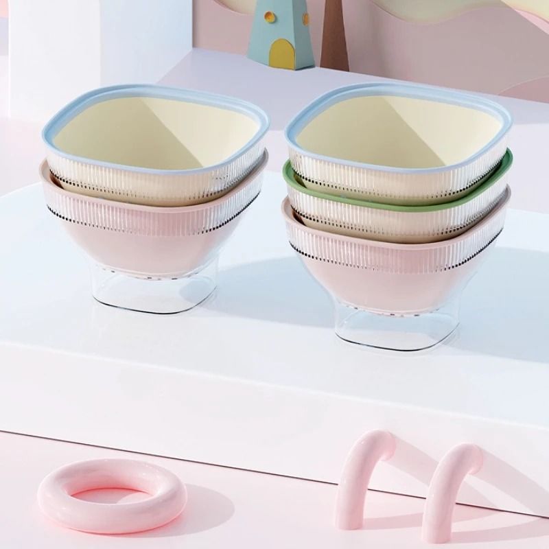 Double-Layer Kitchen Drain Basket and High-Performance Dustproof Fruit Vegetable Storage System