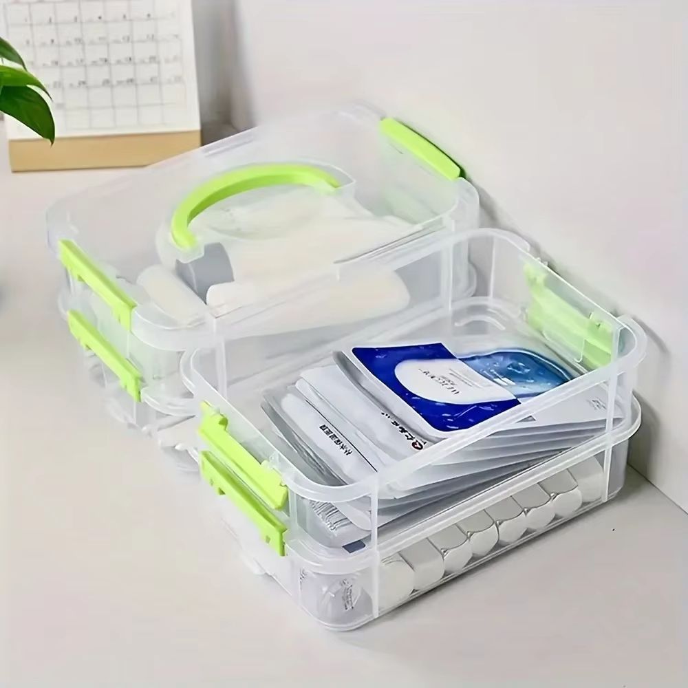 ClearStack Multi Layer Transparent Storage Box with Grid Drawers for Toys and Tools