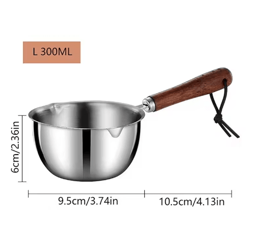 Stainless Steel Milk Pot Mini Hot Oil and Butter Melting Pan 150ml 300m