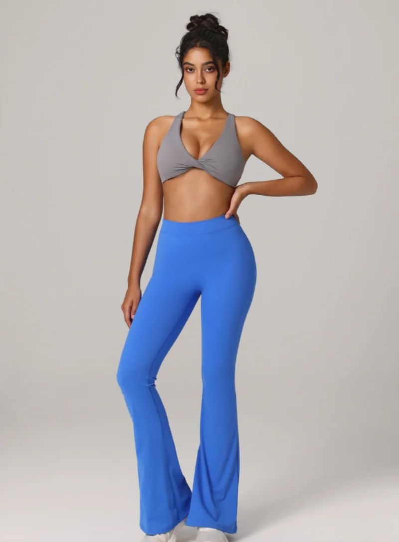 Women's High-Waist V-Shape Flare Yoga Pants – Stretch Wide Leg Gym & Dance Leggings