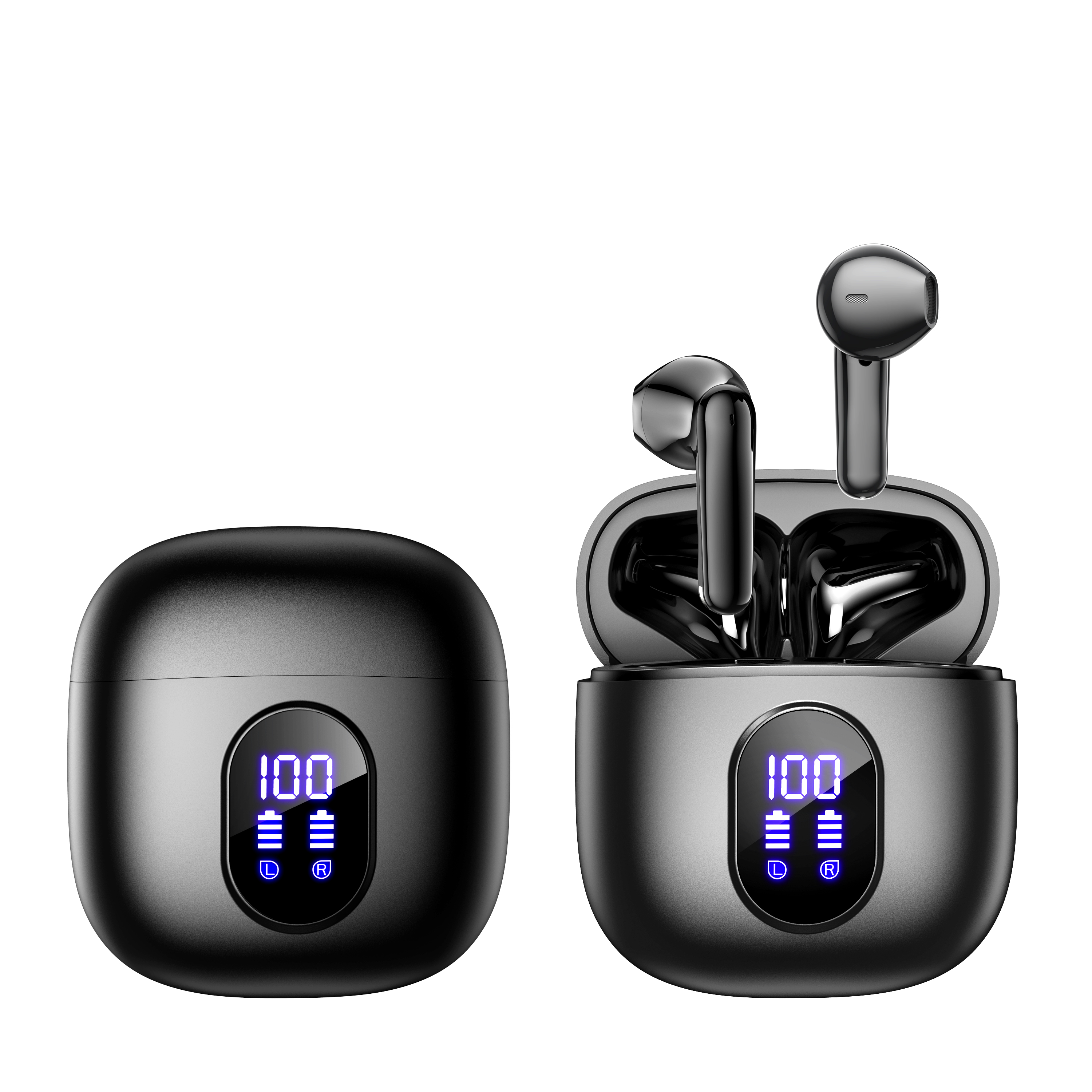 Bluetooth ENC Earphones True Wireless Stereo with Noise Cancellation & Digital Display TWS Earbuds with Mic