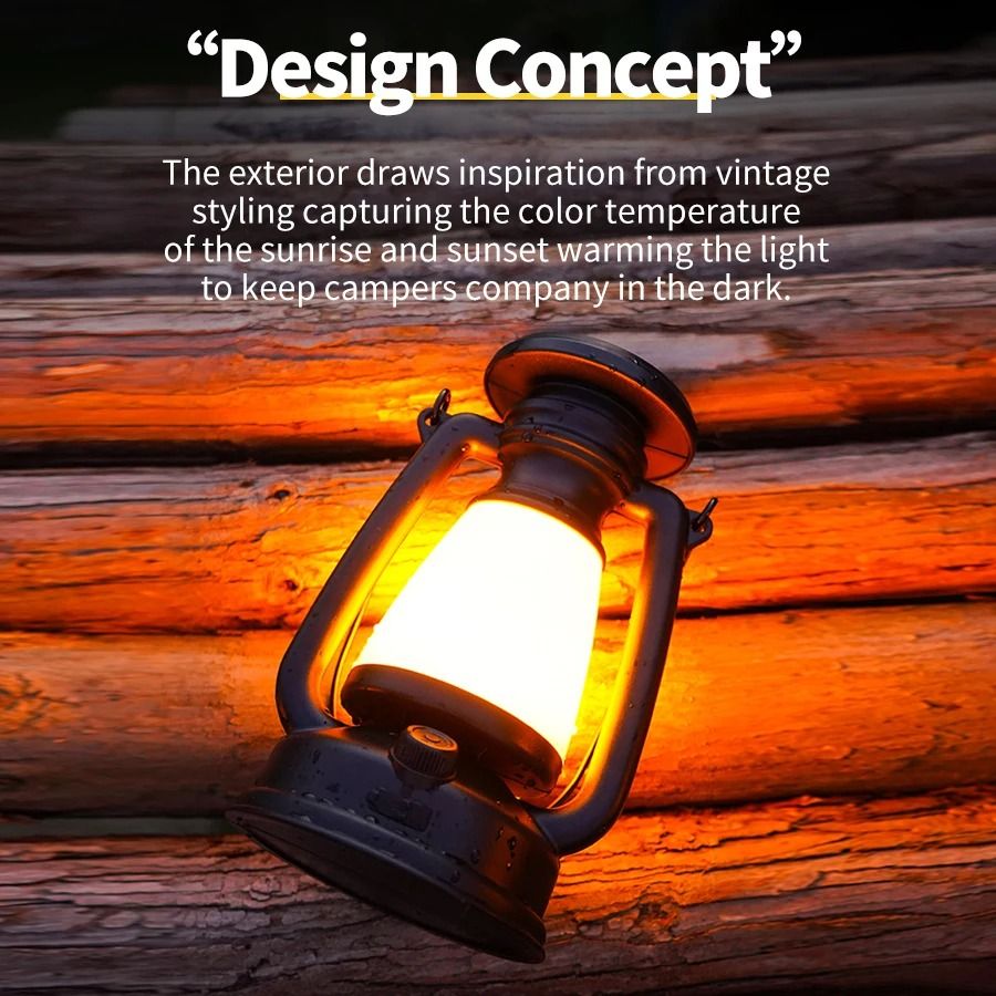 Vintage Solar Camping Lantern | Dual-LED Ambient Horse Lamp for Picnics & Outdoor Decor