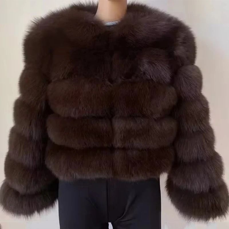 2024 Luxury Faux Raccoon Fur Coat | Premium Fluffy Winter Jacket & Thick Warm Furry Outerwear System