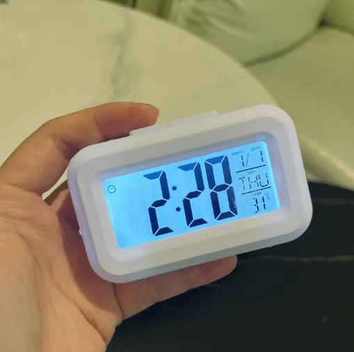 Smart Digital Alarm Clock with LCD Display Temperature Calendar & LED Backlight