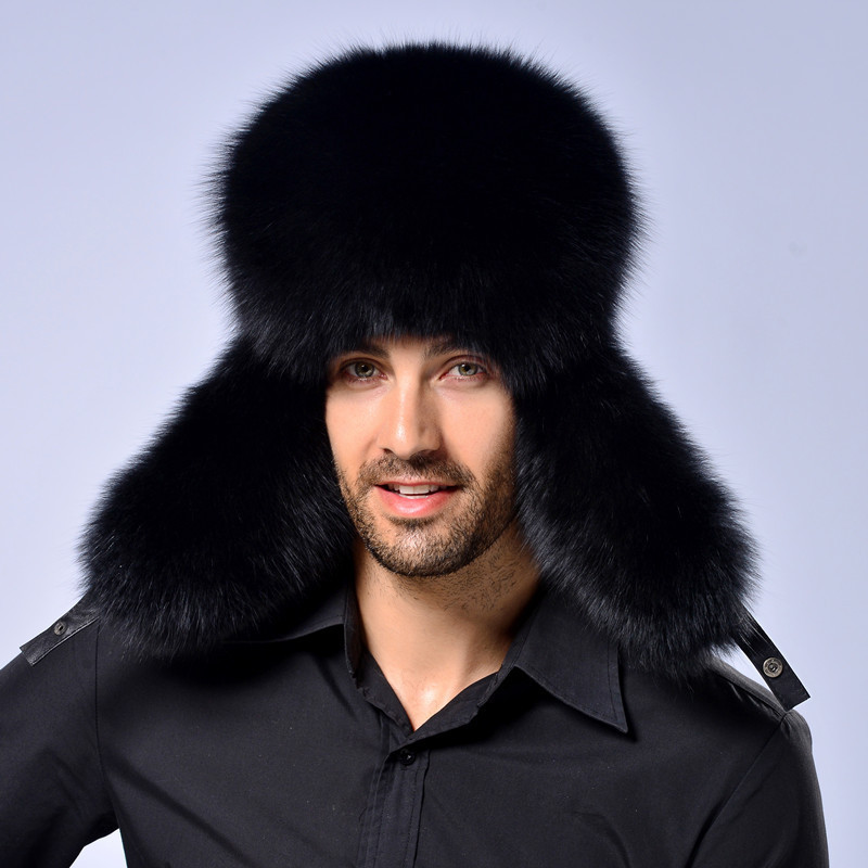 Men Thick & Warm Fur Hat with Ear Protection, Winter Snow Hat to Prevent Cold