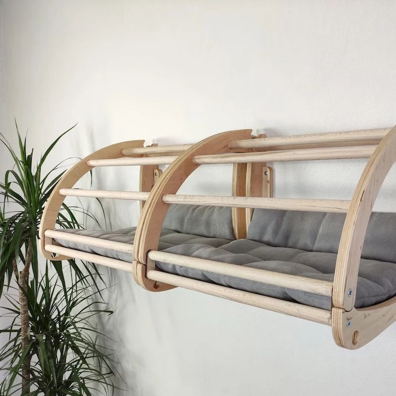 Wall Mounted Wooden Cat House Climbing Bed