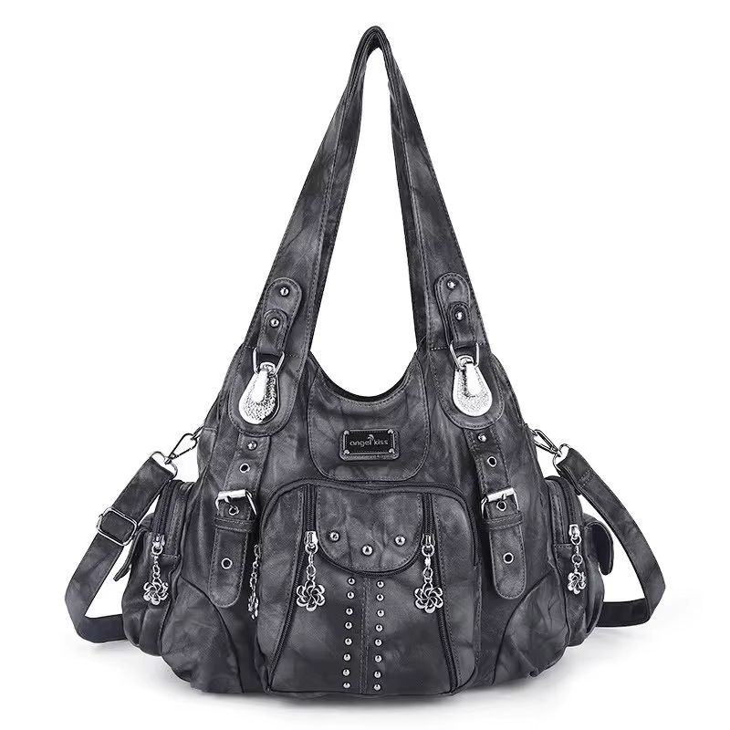 Angelkiss PU Leather Women's Handbag Shoulder Bag Large Fashion Satchel