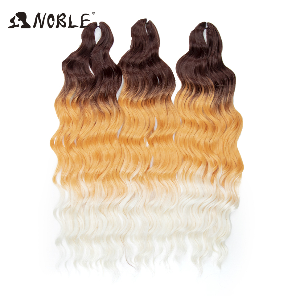 Noble Hair Synthetic Loose Deep Wave Braiding Hair Extensions Ombre Blonde Twist Crochet Curly Water Wave Braid