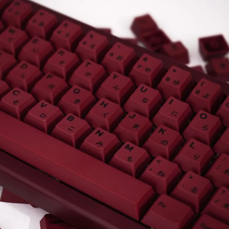 140 Key Minimalist Red Keycap Set PBT Cherry Profile for Mechanical Keyboards