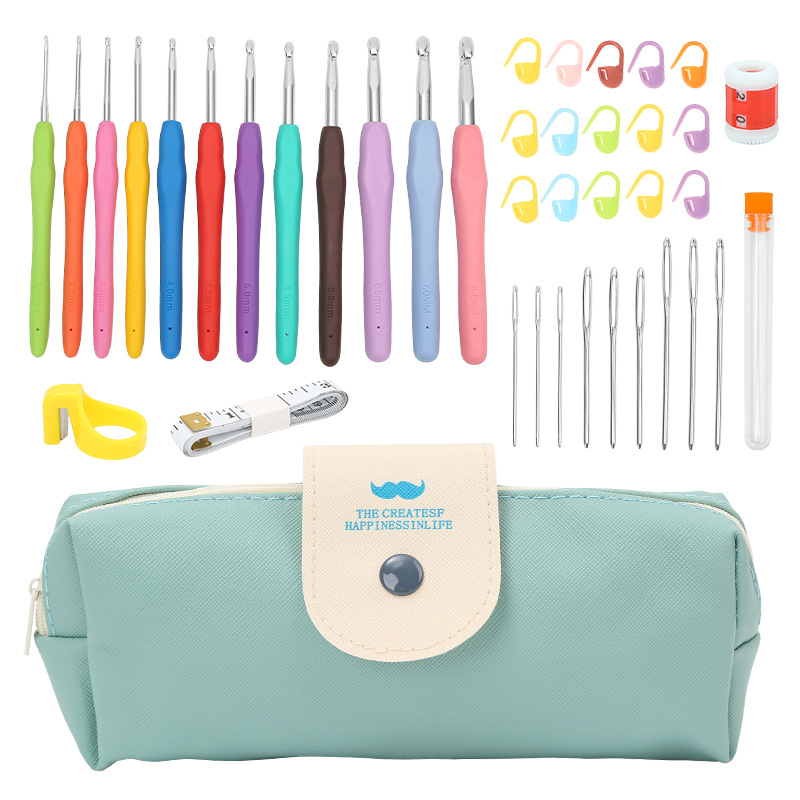 Extra Long Crochet Kit, Ergonomic Needles, Comfortable Crochet Tricot Accessories for Beginners
