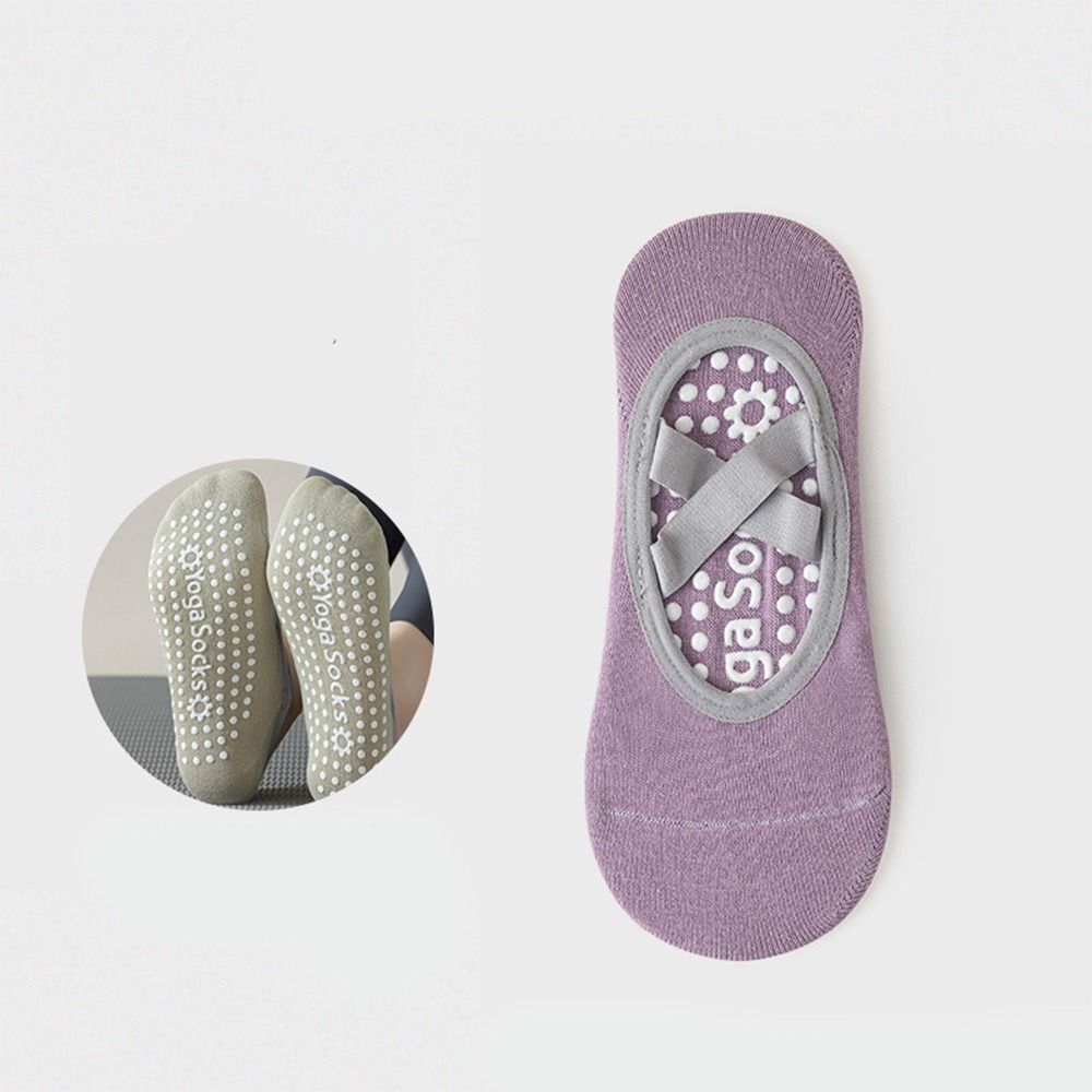 Cotton Solid Color Sports Socks, Professional Anti-Slip Pilates Socks, Breathable Backless Bandage Yoga Dance