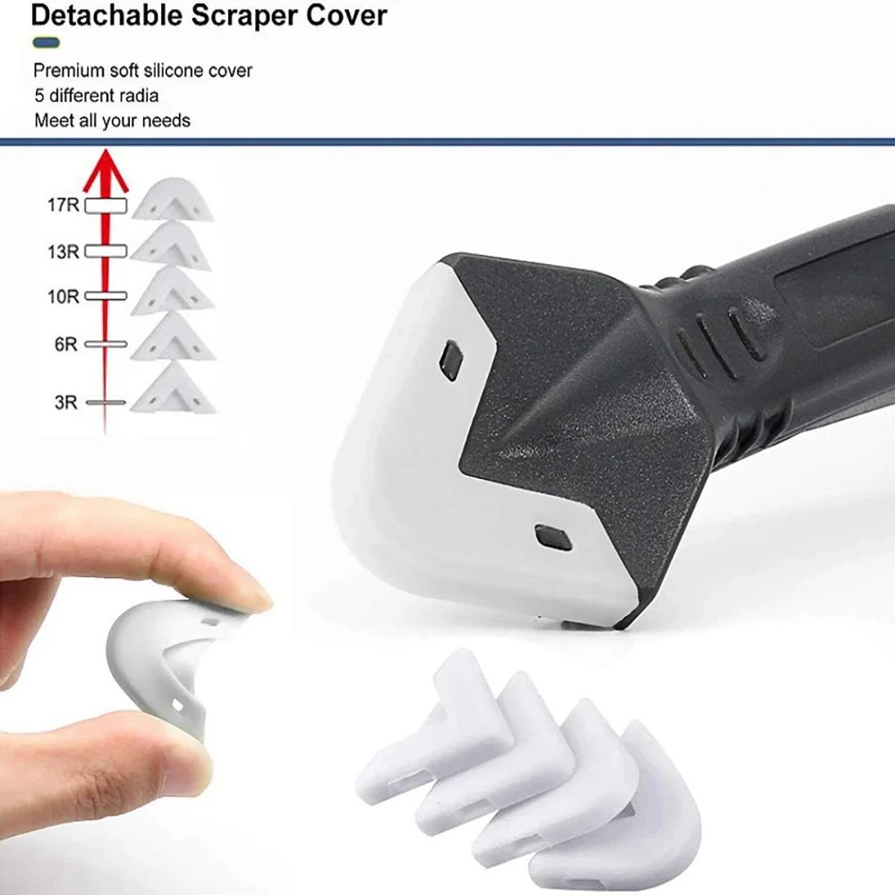 5 in 1 Metal Shovel Glue Tool Kit Silicone Spatula Caulk Remover and Sealant Finishing Tool