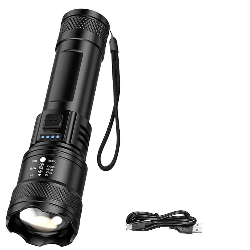 Super Bright USB Rechargeable LED Flashlight with Long Range Beam