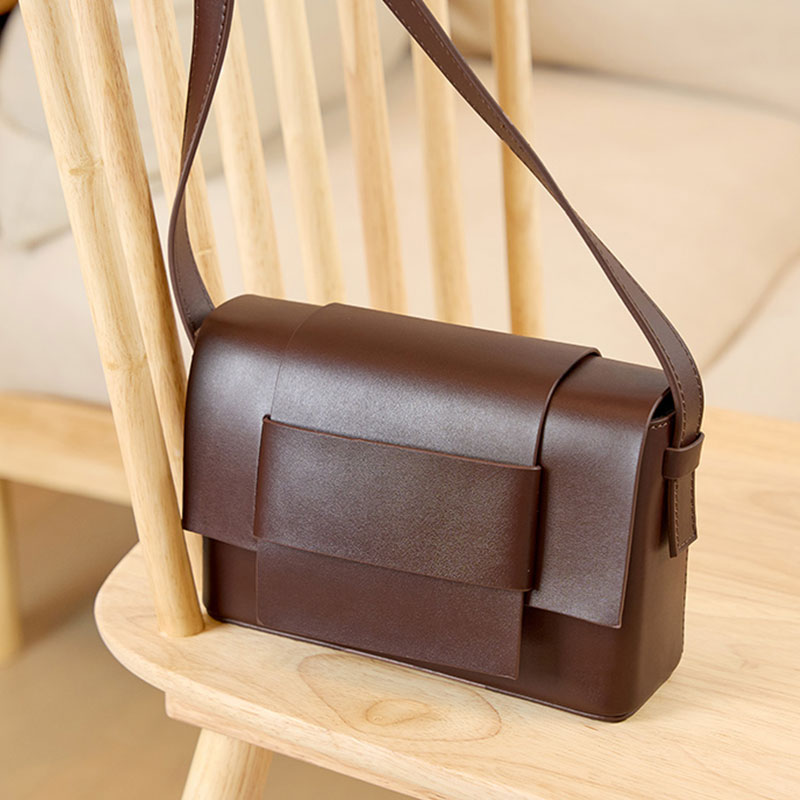 Fashionable Soft Leather Woven Crossbody Bag, Tofu Cowhide Shoulder Bag, Small Square Niche Design Purse