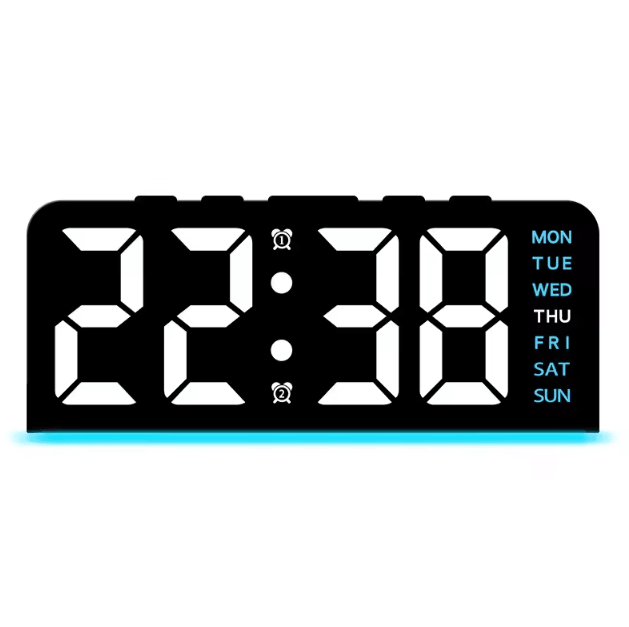 Digital LED Alarm Clock with Dual Alarms & Night Light – Modern Bedside Desk Clock with Date Display