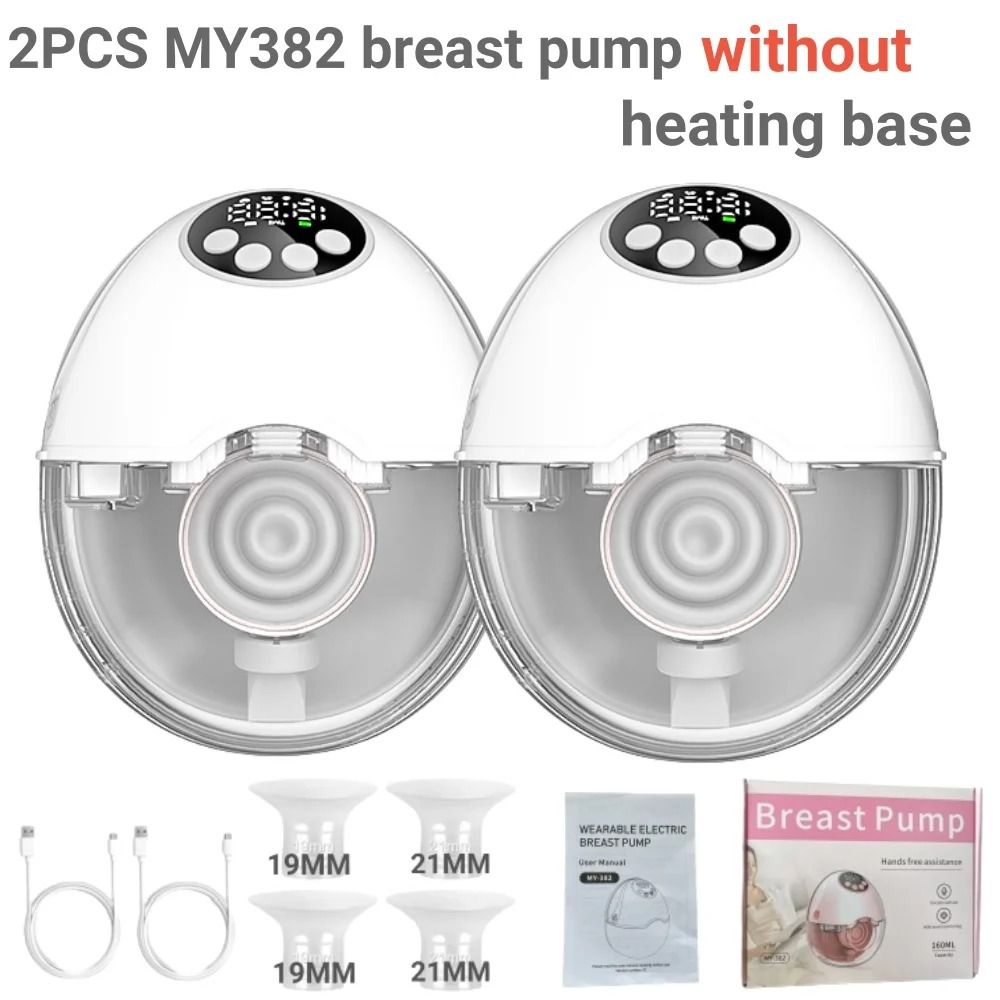 Electric Hands-Free Wearable Breast Pump with Heating and UV Sterilization Lid Option – BPA-Free Wireless Breastfeeding