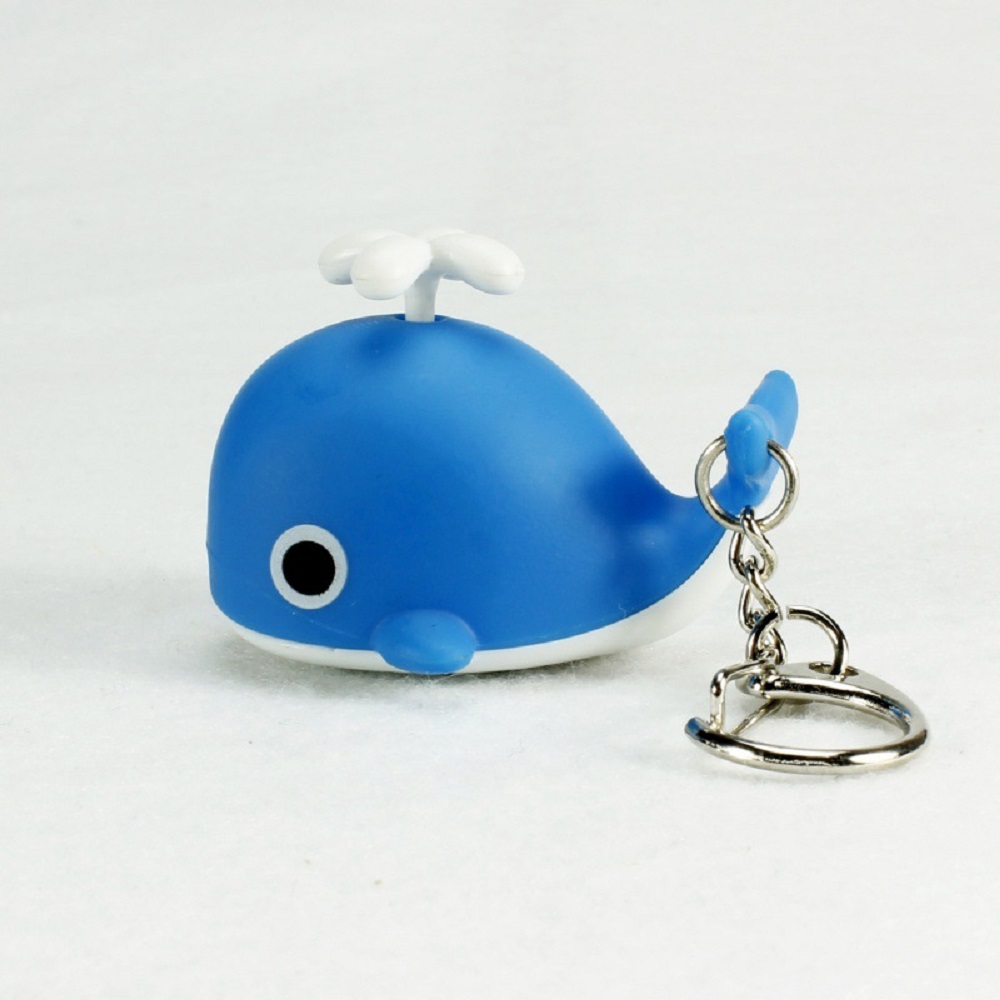 Creative Cute Sea Whale Keychain with Sounds and Light Cartoon Animal Keychain Gift
