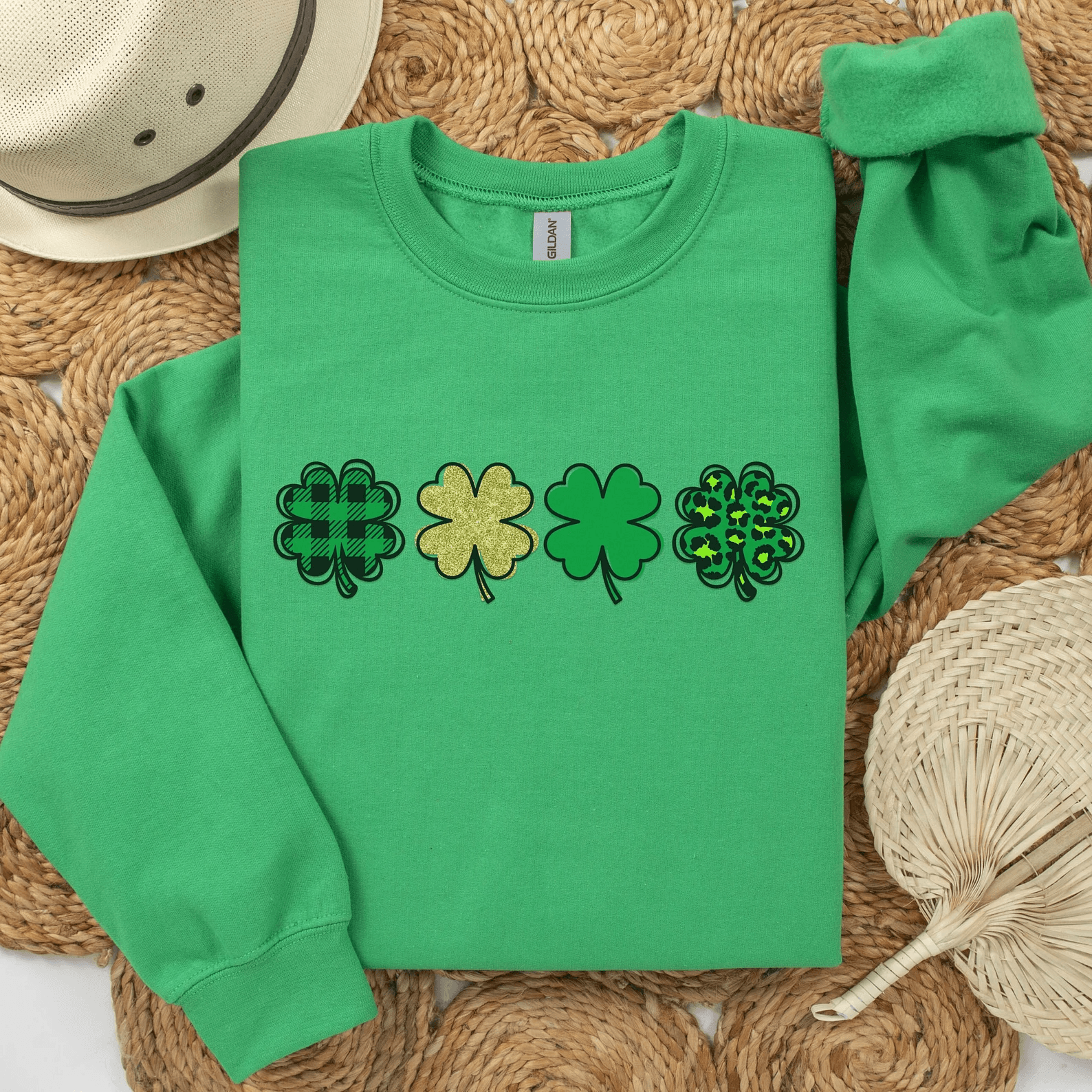 Cute Lucky Sweatshirt St. Patricks Day Shamrock Irish Crewneck Teacher Shirt