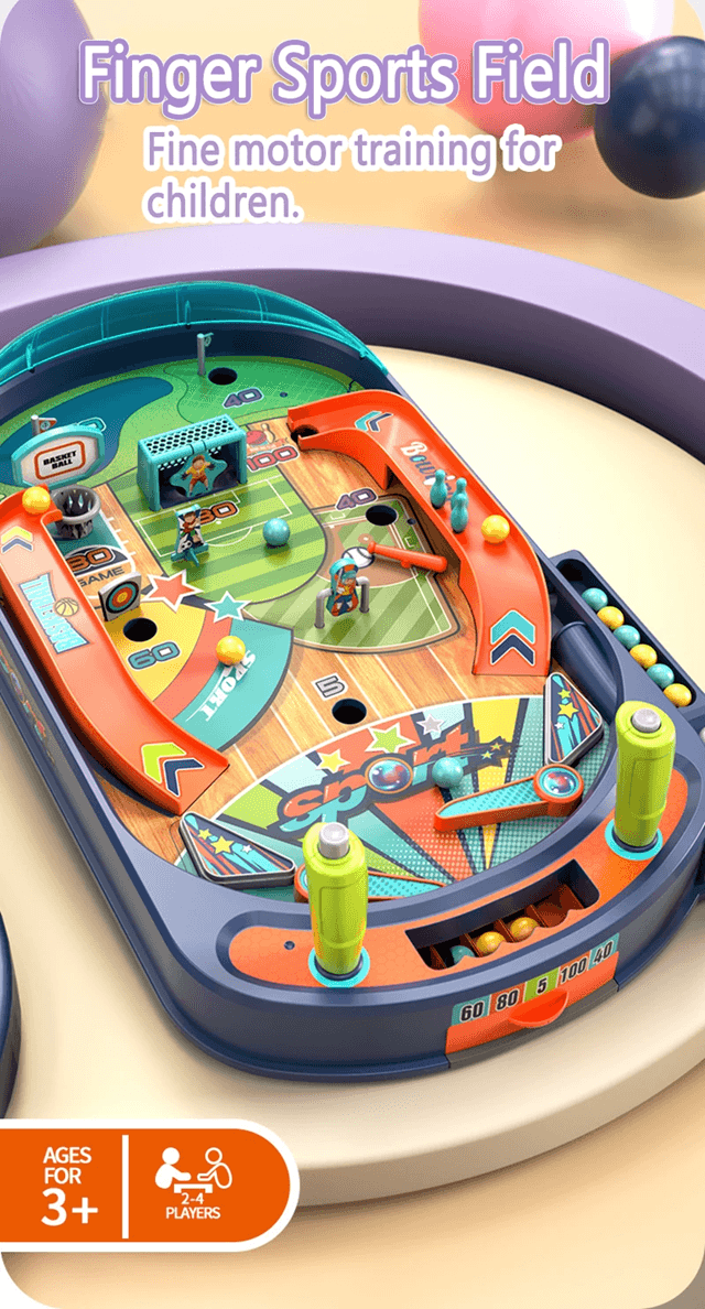 Kids Marble Battle Pinball Game Table for Hand Eye Coordination and Family Fun