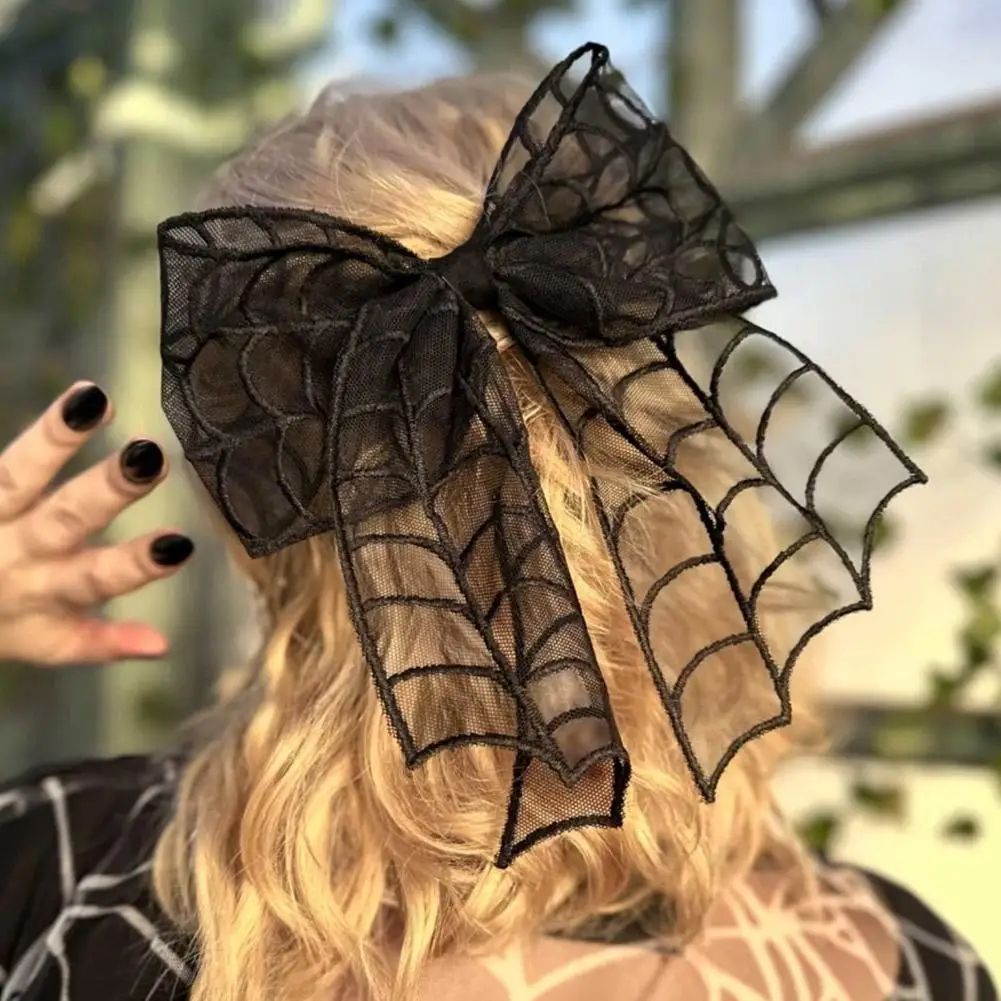 Halloween Spider Web Bow Hair Clips