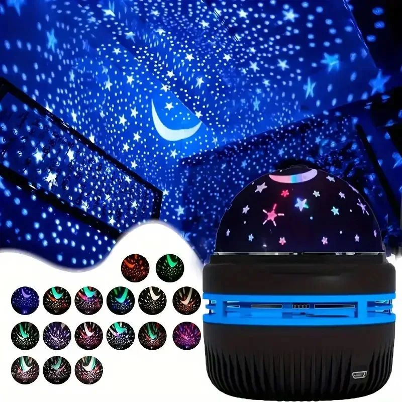 StarGlow USB Starry Sky Projector Night Light - Rotating Galaxy Light for Home & Room Ambience
