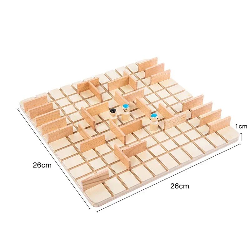 Wooden Chase & Intercept Board Game – Two-Player Parent-Child Puzzle Battle Toy