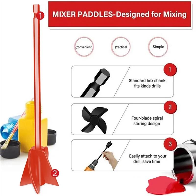 Epoxy Mixer Paint Drill Attachment Paddle